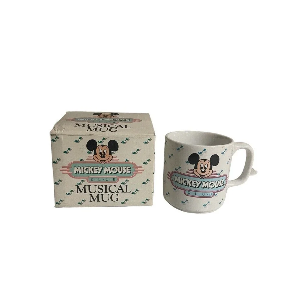 Vintage Disney Mickey Mouse Club Musical Mug with Original Box ~ Tested & Works